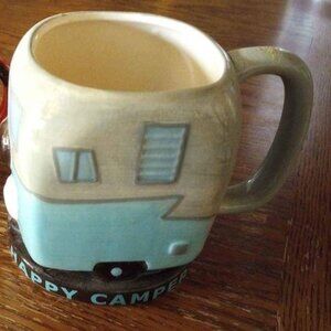 Happy Camper coffee mug in the shape of a camper